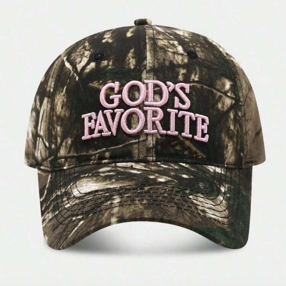 God's Favorite baseball Camo Hat Pink hunters hunting cowgirl Midwest country